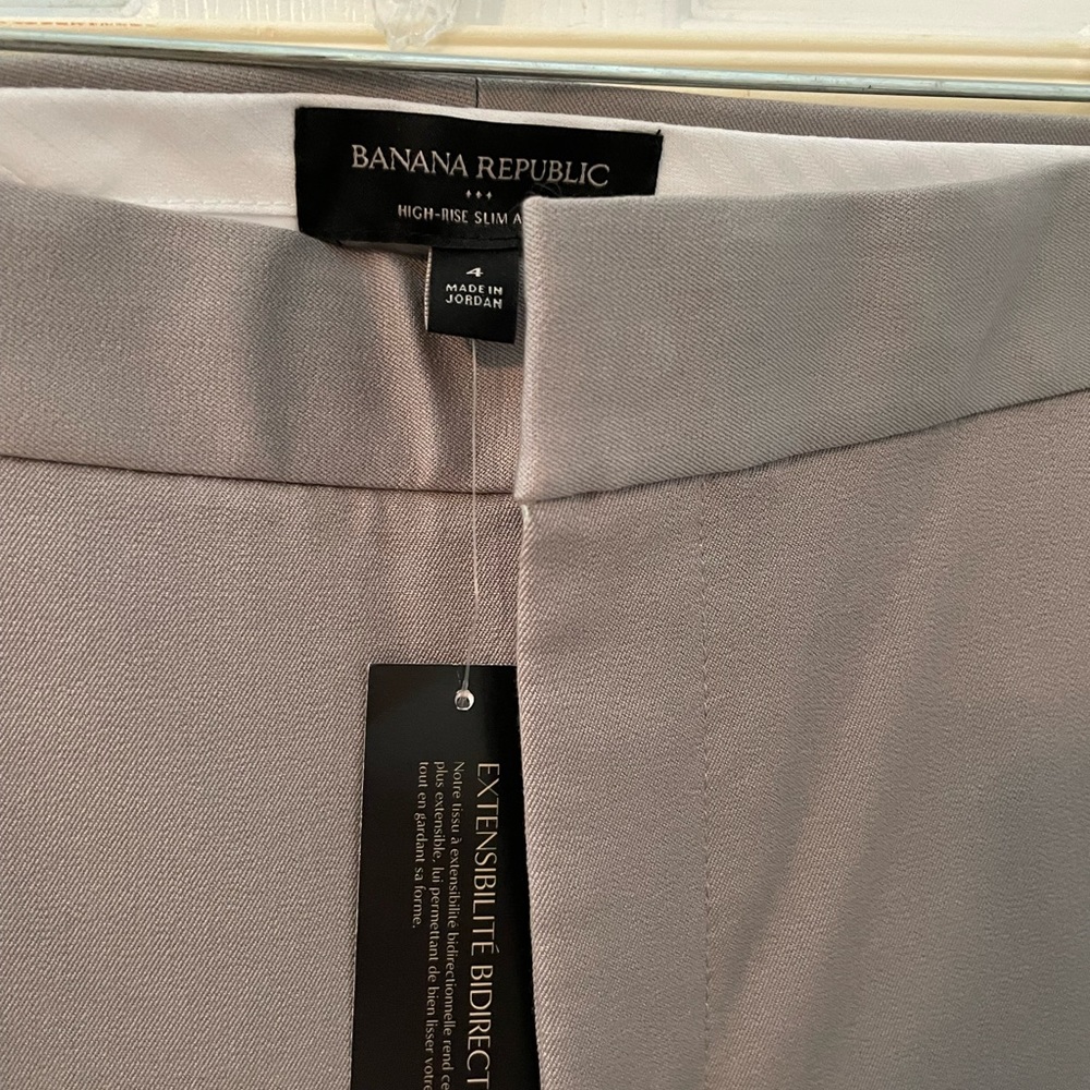NWT High rise slim ankle grey slacks
